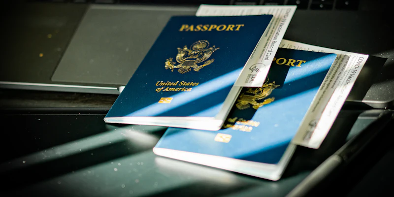 Passport on laptop keyboard for non-resident EIN application